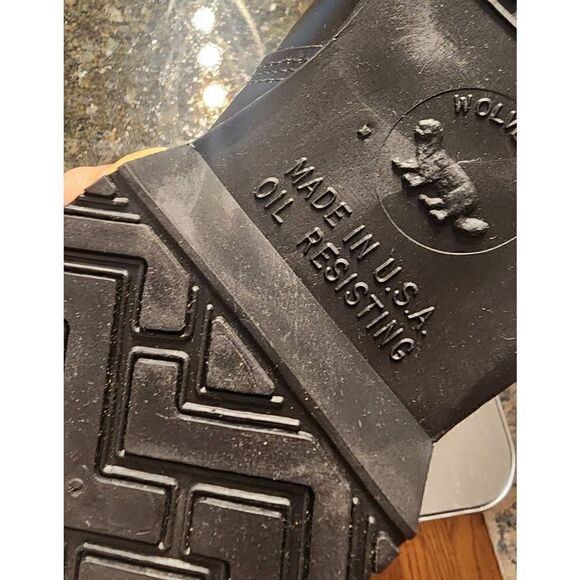 Wolverine vintage Oxford lace up black leather oil resistant shoe size 7 - Picture 9 of 10